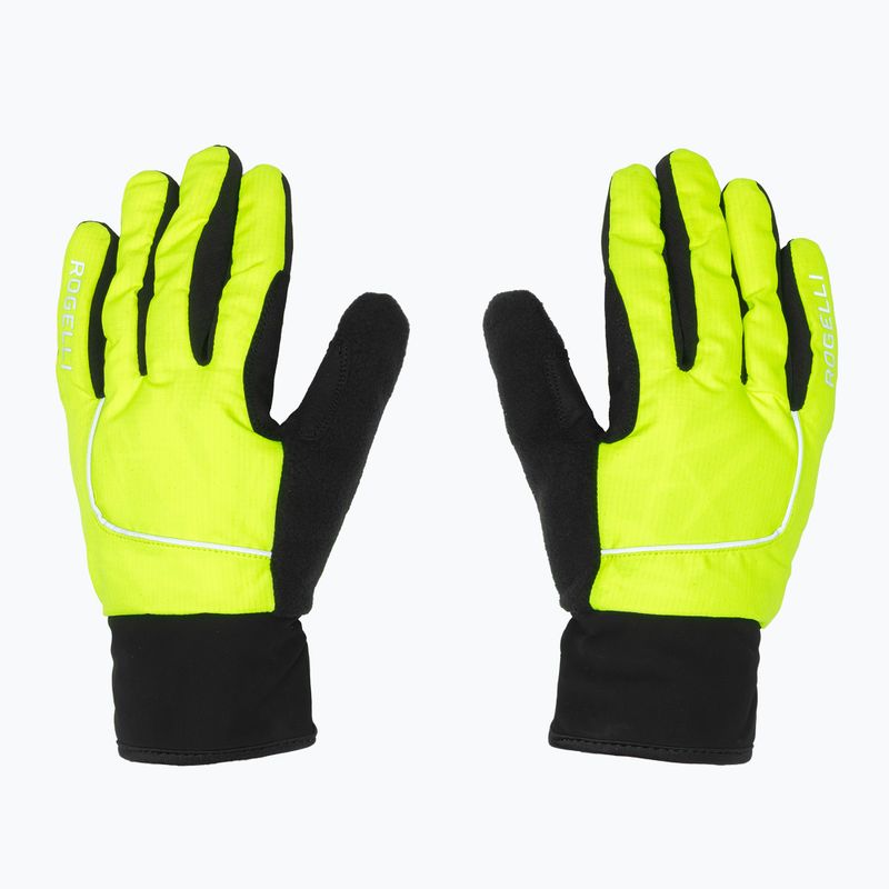 Men's cycling gloves Rogelli Essential Winter Waterproop fluor yellow 2