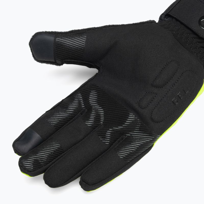Men's cycling gloves Rogelli Essential Winter Waterproop fluor yellow 4
