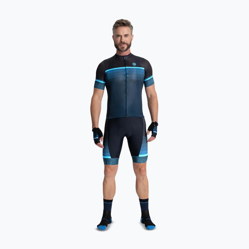 Men's cycling jersey Rogelli Hero II black/blue 2