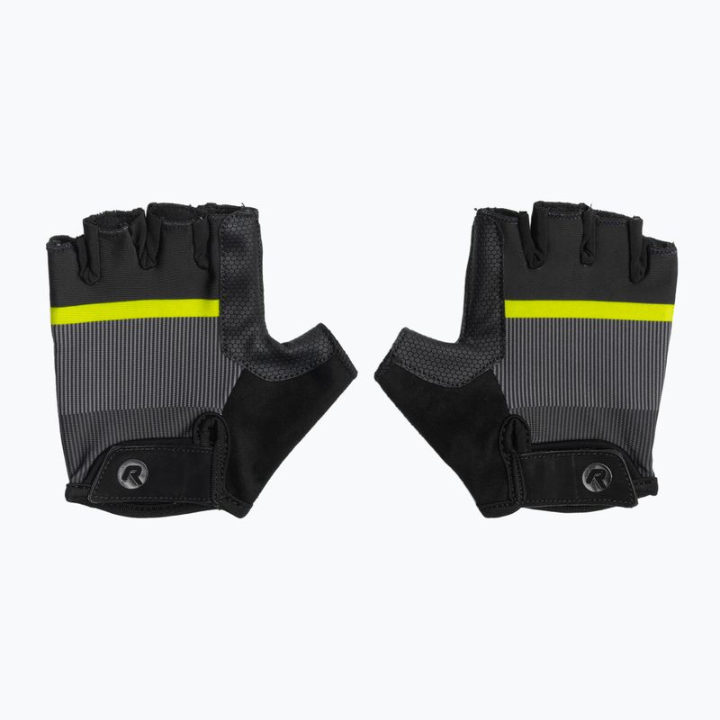 Rogelli Hero II men's cycling gloves black/fluor/grey 2