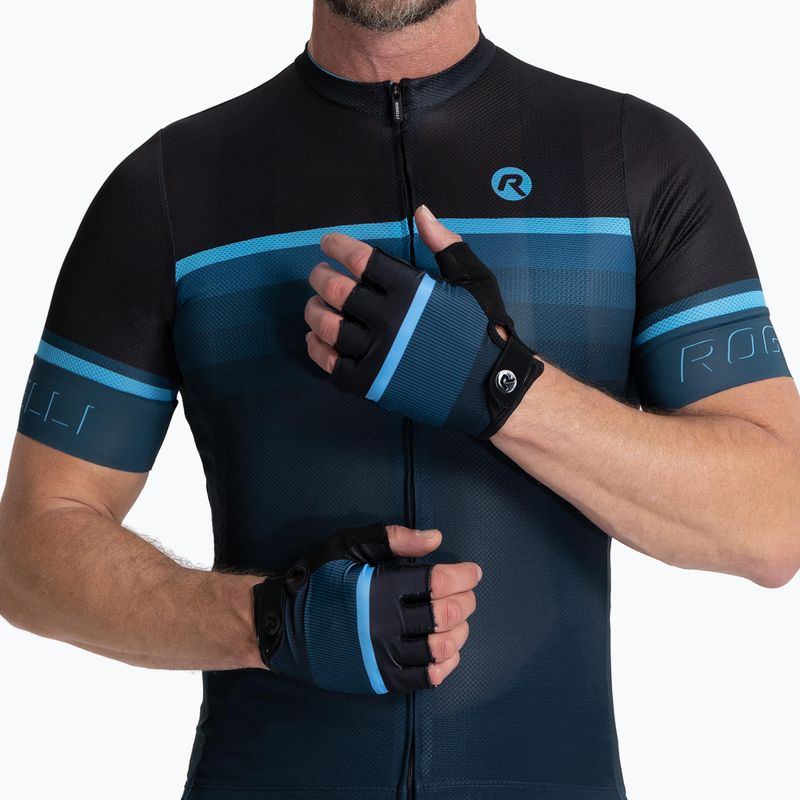 Rogelli Hero II men's cycling gloves black/blue 2