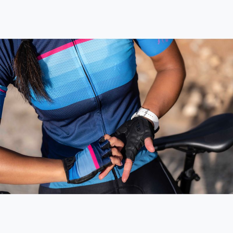 Women's cycling gloves Rogelli Impress II W blue/pink/black 5