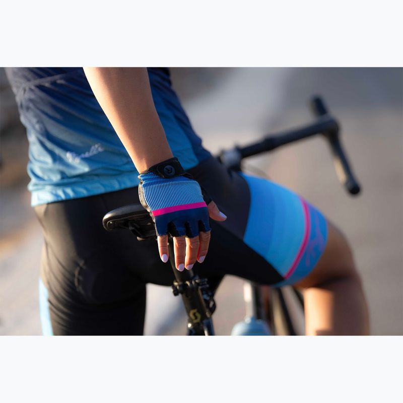 Women's cycling gloves Rogelli Impress II W blue/pink/black 7