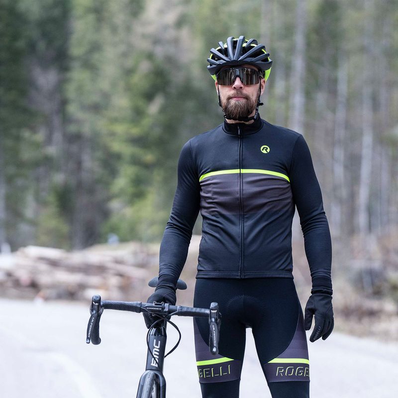 Rogelli Hero II men's cycling longsleeve black/fluor 7