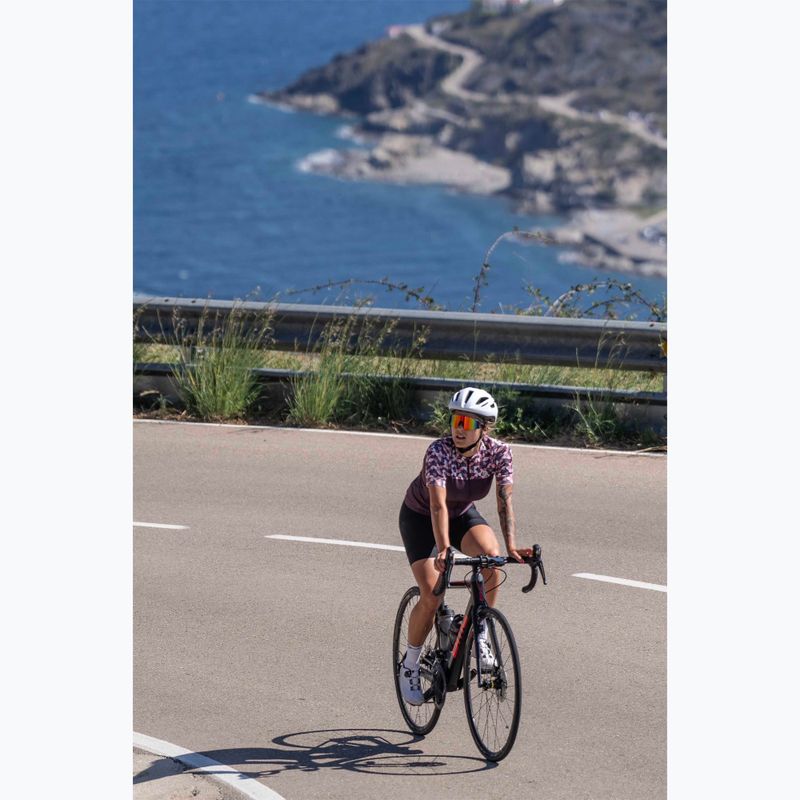 Women's cycling jersey Rogelli Essential Graphic burgundy/coral 7