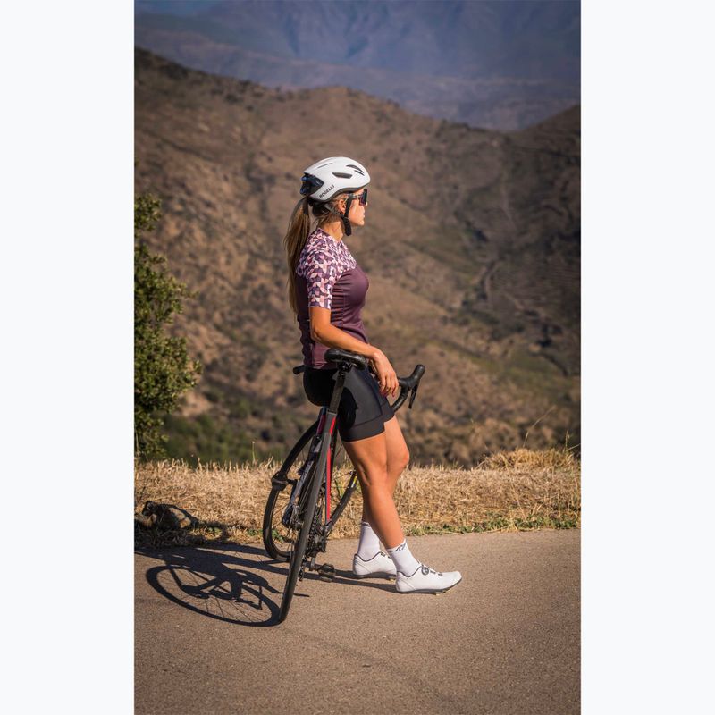 Women's cycling jersey Rogelli Essential Graphic burgundy/coral 8