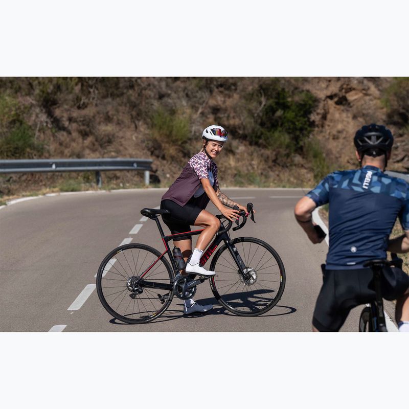 Women's cycling jersey Rogelli Essential Graphic burgundy/coral 9