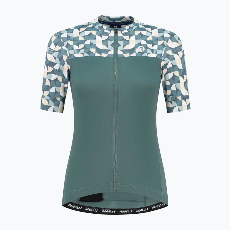 Women's cycling jersey Rogelli Essential Graphic mint/yellow 4