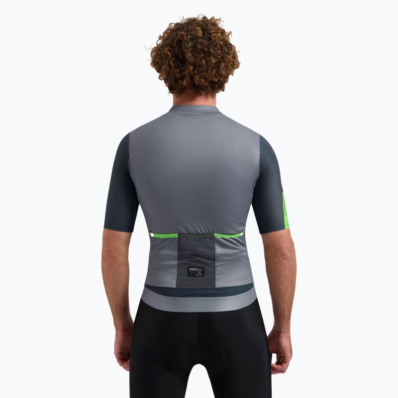 Men's cycling jersey Rogelli Fast grey / turguoise 2