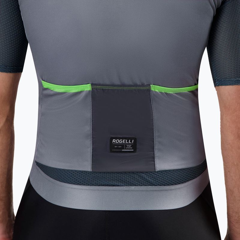 Men's cycling jersey Rogelli Fast grey / turguoise 5