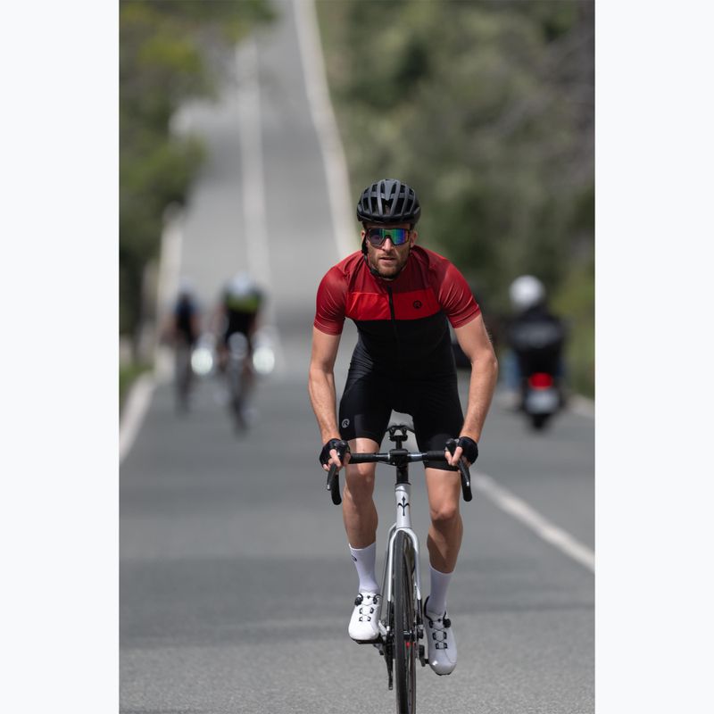 Rogelli Core Block men's cycling jersey black / bordeaux / red 9