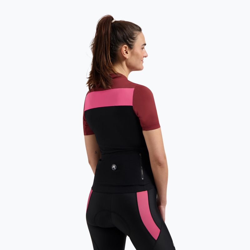 Women's cycling jersey Rogelli Core Block W black/bordeaux/pink 2