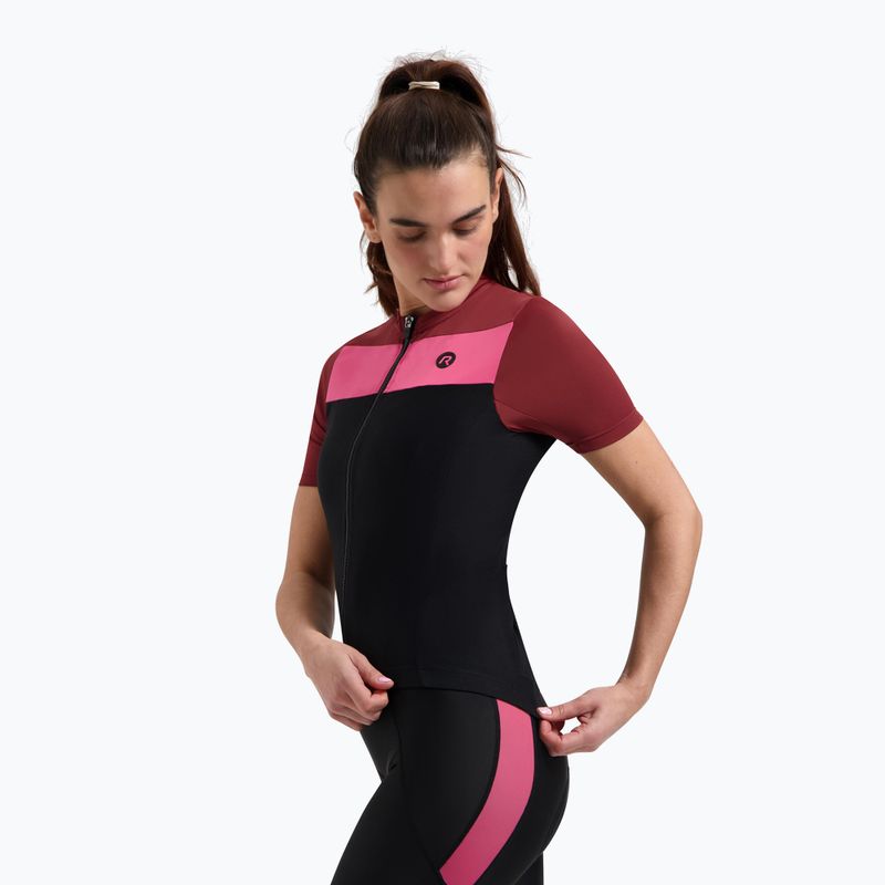 Women's cycling jersey Rogelli Core Block W black/bordeaux/pink 3
