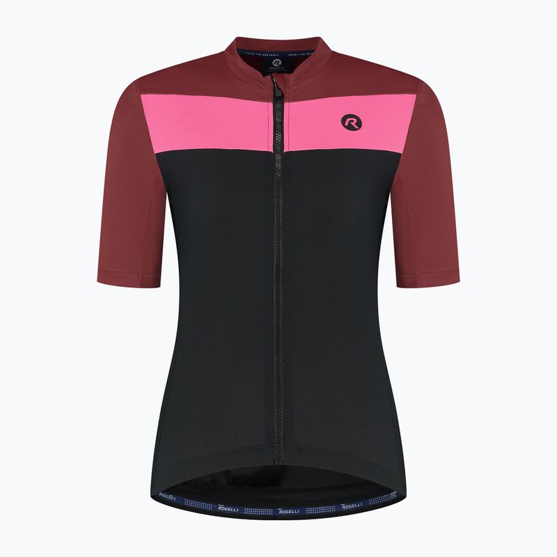 Women's cycling jersey Rogelli Core Block W black/bordeaux/pink 7