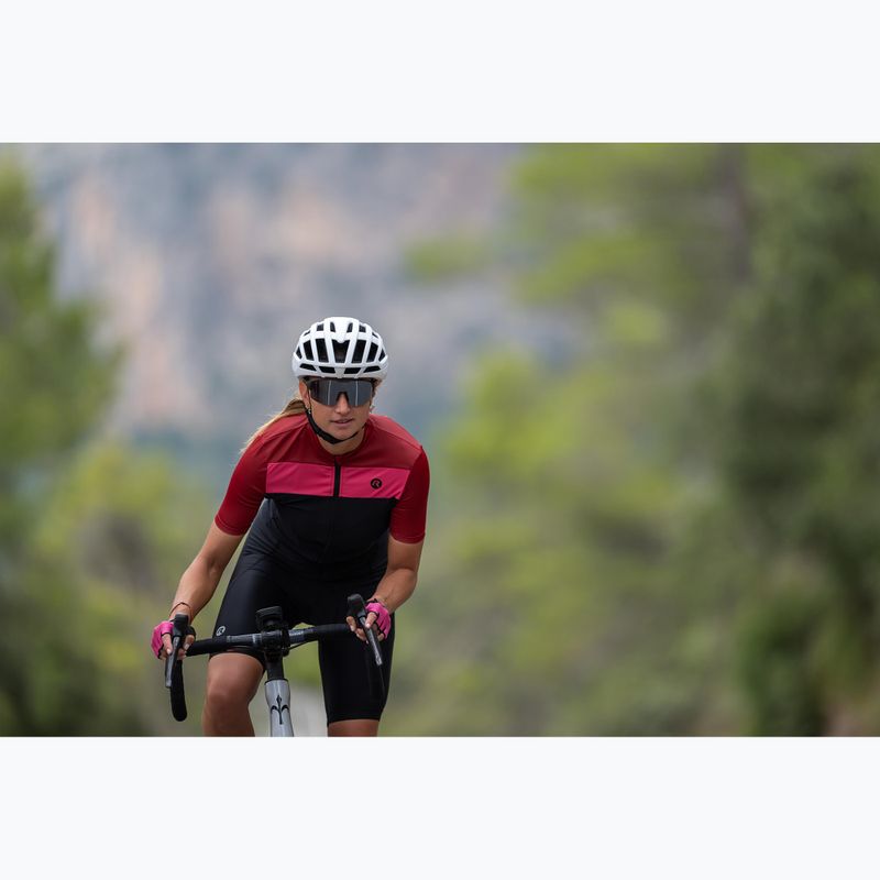 Women's cycling jersey Rogelli Core Block W black/bordeaux/pink 12