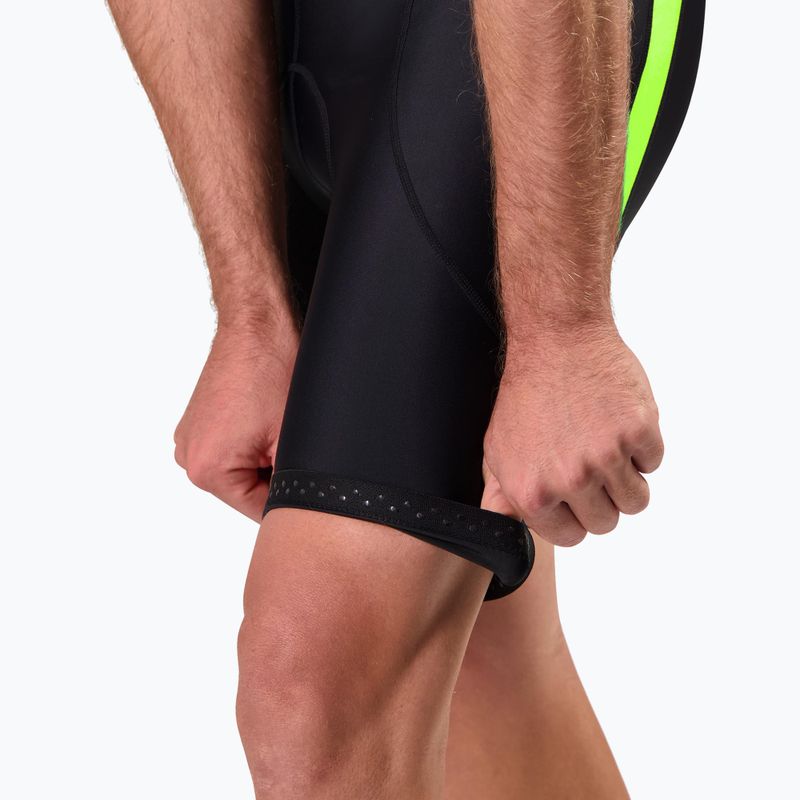 Rogelli Core Bib Short men's cycling shorts black/fluor yellow 5