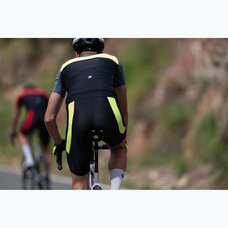 Rogelli Core Bib Short men's cycling shorts black/fluor yellow 9