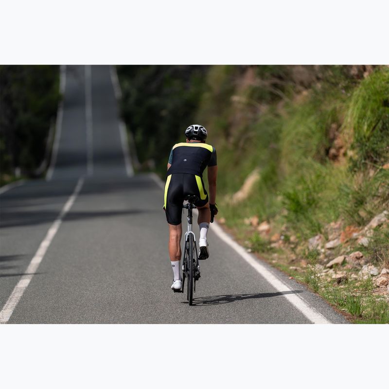Rogelli Core Bib Short men's cycling shorts black/fluor yellow 10