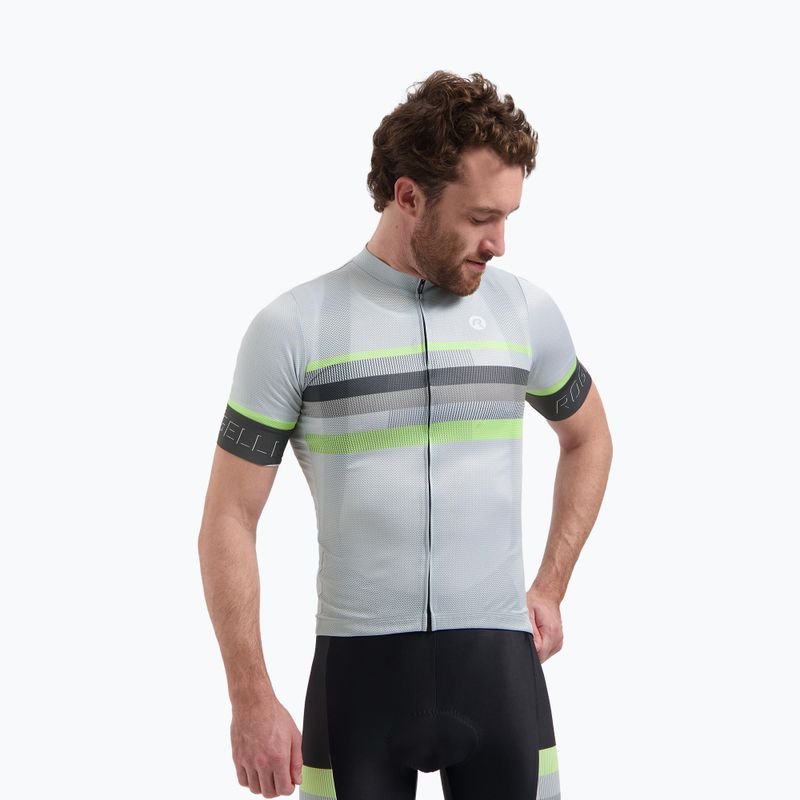 Men's cycling jersey Rogelli Hero II grey/lime