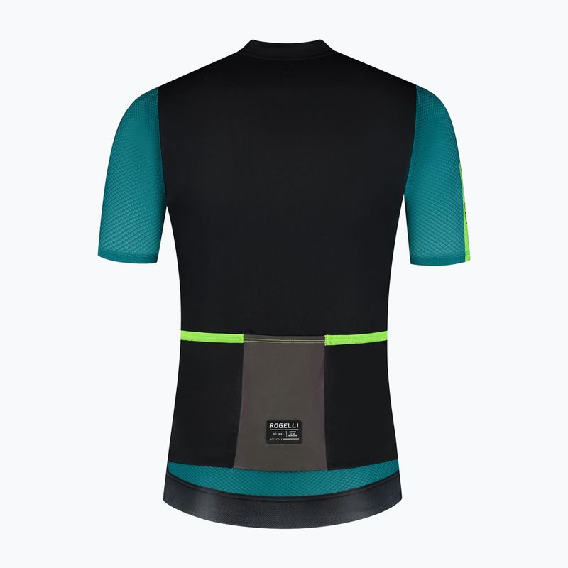 Men's cycling jersey Rogelli Fast black/teal/green 7