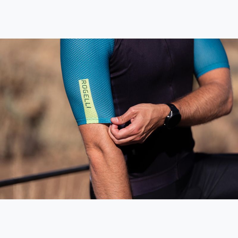 Men's cycling jersey Rogelli Fast black/teal/green 11