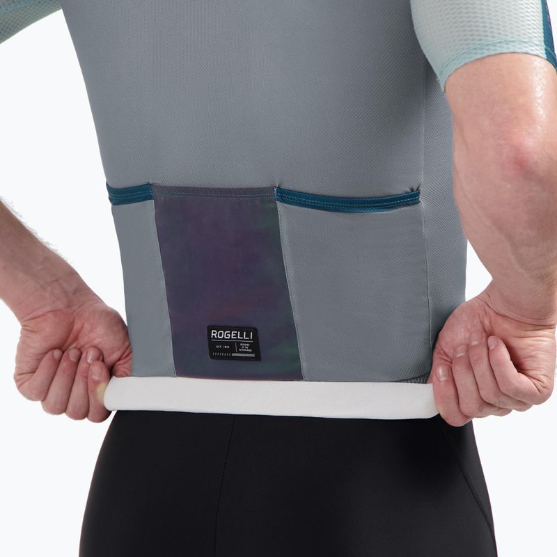 Men's cycling jersey Rogelli Fast grey/dusty teal/teal 4