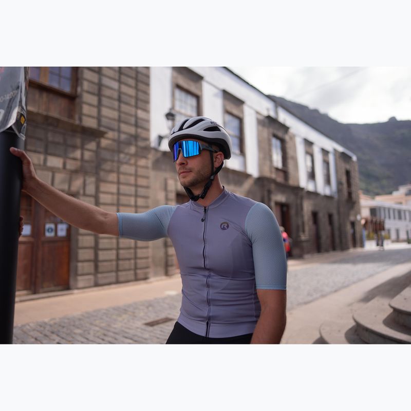 Men's cycling jersey Rogelli Fast grey/dusty teal/teal 10