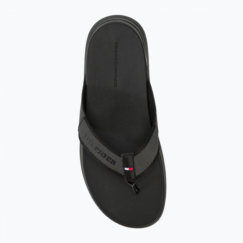 Men's Tommy Hilfiger Comfort Toe Post Beach Sandal black 5