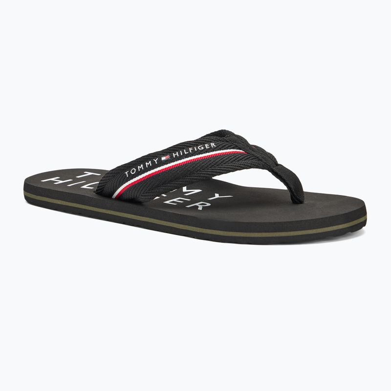 Men's Tommy Hilfiger Web Beach Sandal black flip flops