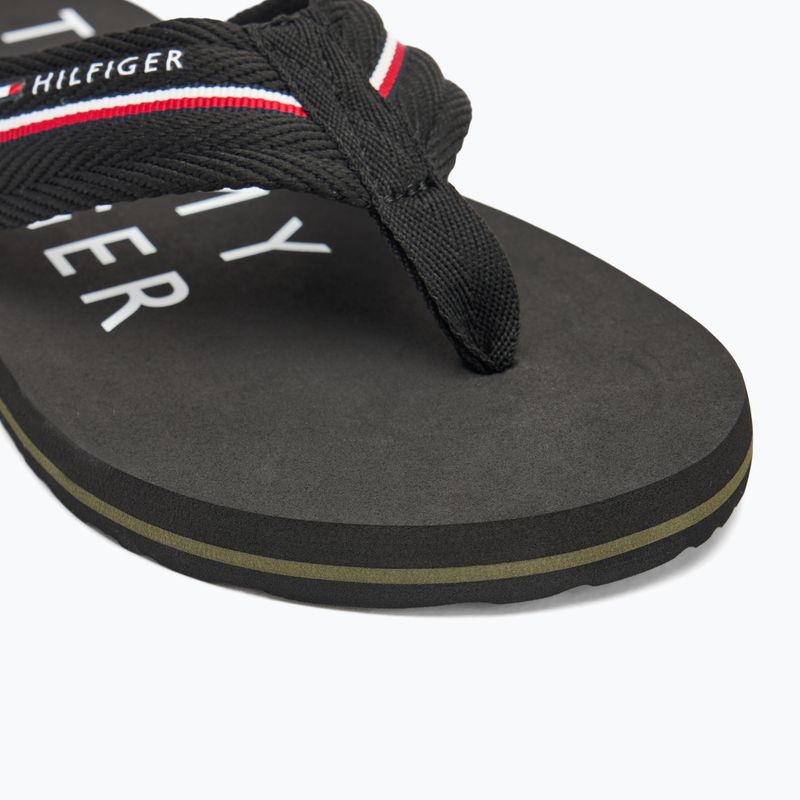 Men's Tommy Hilfiger Web Beach Sandal black flip flops 7