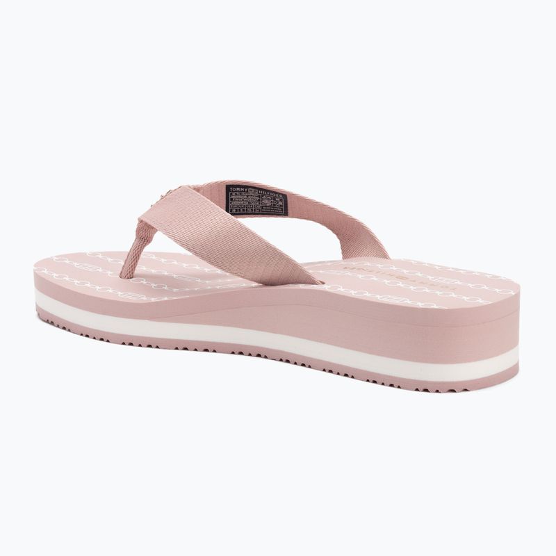 Women's Tommy Hilfiger Im Th Chainprint Midwedge Sandal foggy pink 3