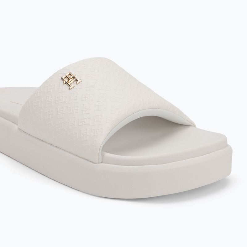 Tommy Hilfiger women's slides Platform Monogram Poolslide ancient white 7