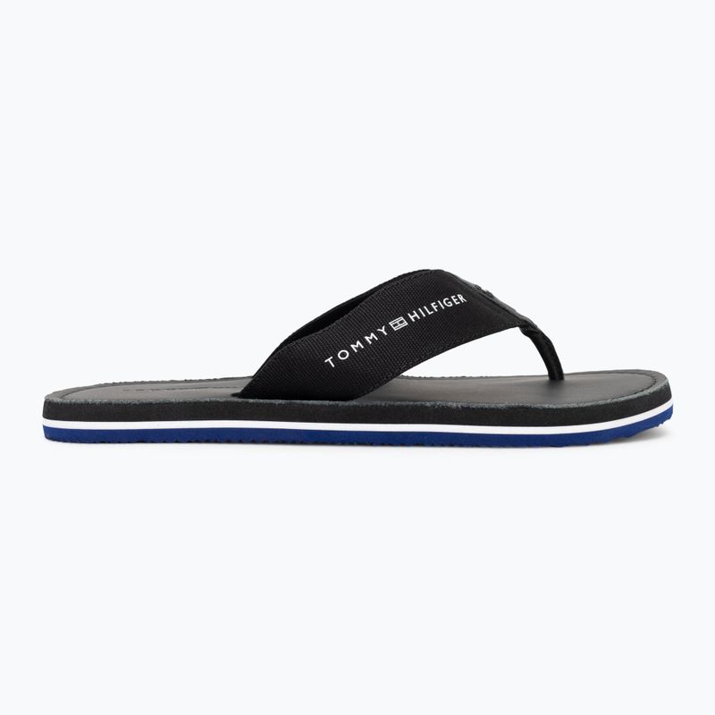 Men's Tommy Hilfiger Leather Beach Sandal black flip flops 2