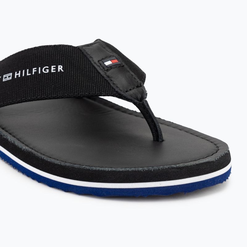 Men's Tommy Hilfiger Leather Beach Sandal black flip flops 7