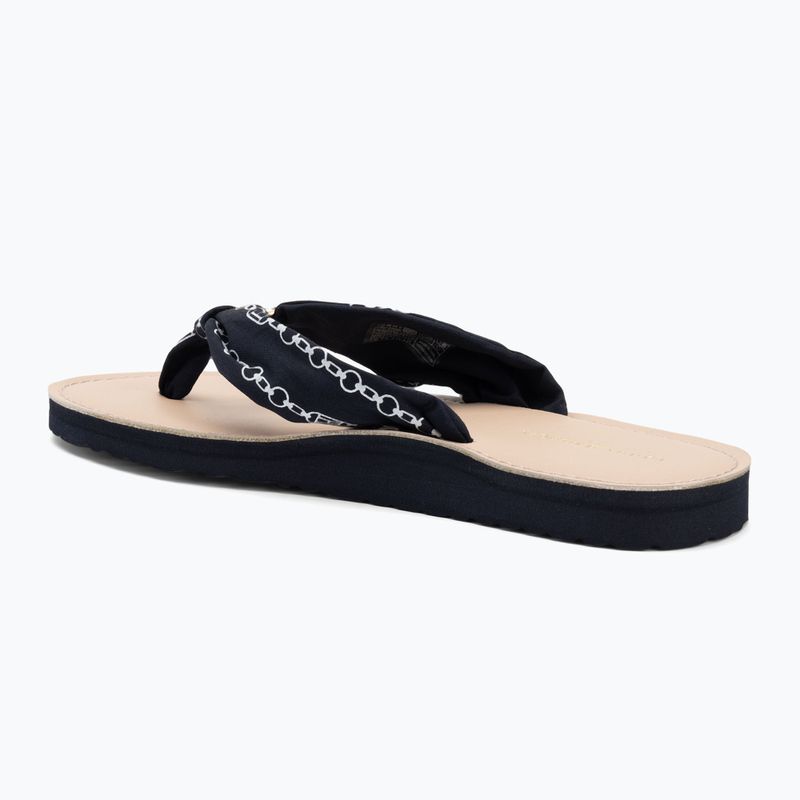 Tommy Hilfiger women's flip flops Chain Print Elevated Sandal space blue 3