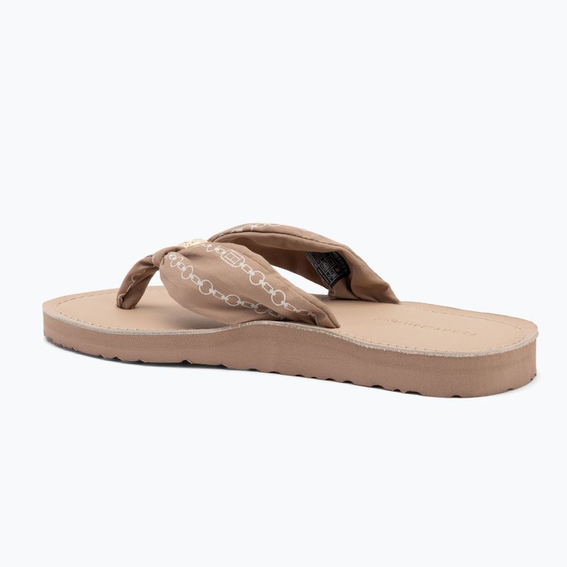 Tommy Hilfiger women's flip flops Chain Print Elevated Sandal claystone 3