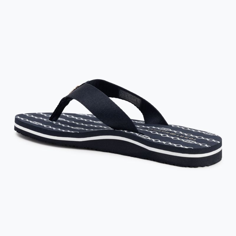 Tommy Hilfiger women's flip flops Chain Print Beach Sandal space blue 3
