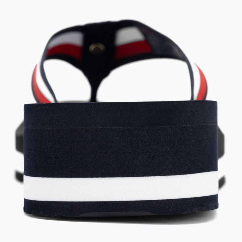 Tommy Hilfiger women's flip flops Corp Mid Wedge Beach Sandal space blue 6