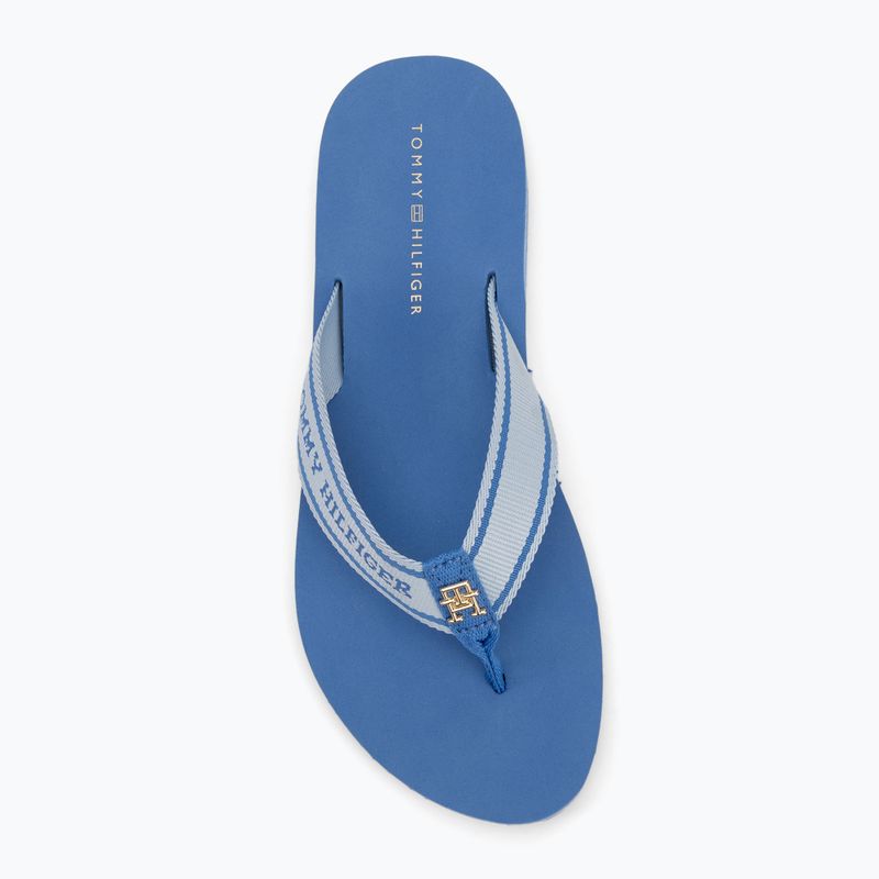 Tommy Hilfiger women's Webbing Beach Sandal blue spell flip flops 5