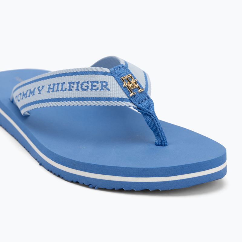 Tommy Hilfiger women's Webbing Beach Sandal blue spell flip flops 7
