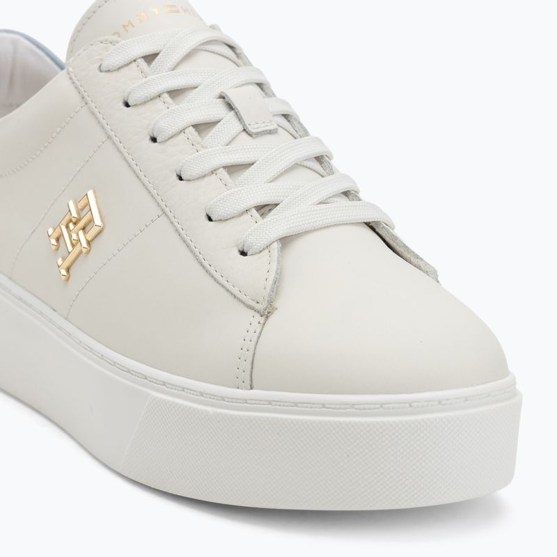 Tommy Hilfiger women's Platform Court ecru/breezy blue shoes 7