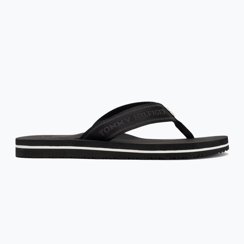 Tommy Hilfiger women's flip flops Webbing Beach Sandal black 2