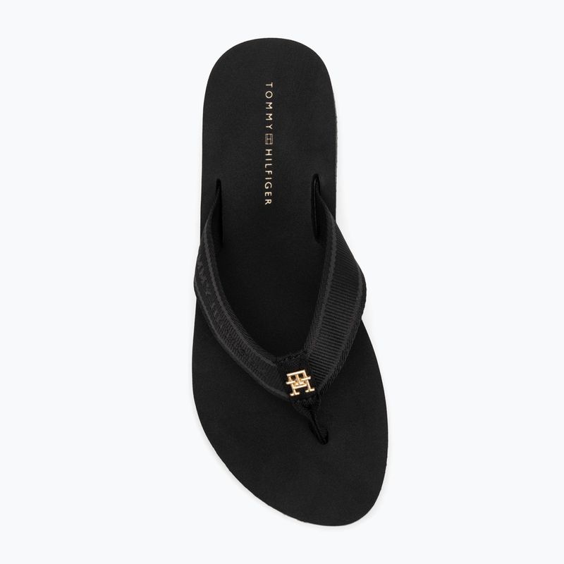 Tommy Hilfiger women's flip flops Webbing Beach Sandal black 5