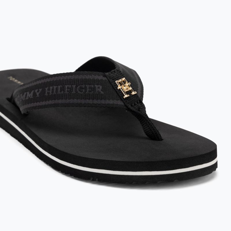 Tommy Hilfiger women's flip flops Webbing Beach Sandal black 7