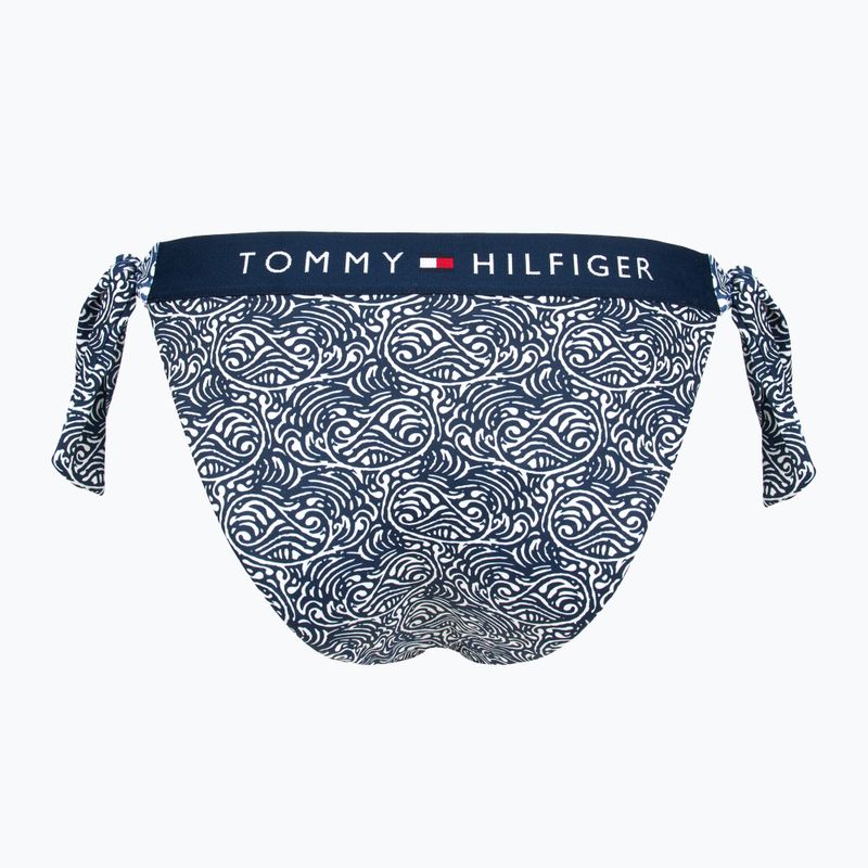 Tommy Hilfiger Cheeky Side Tie Bikini Bottom Print illustrated wave dark night navy 2