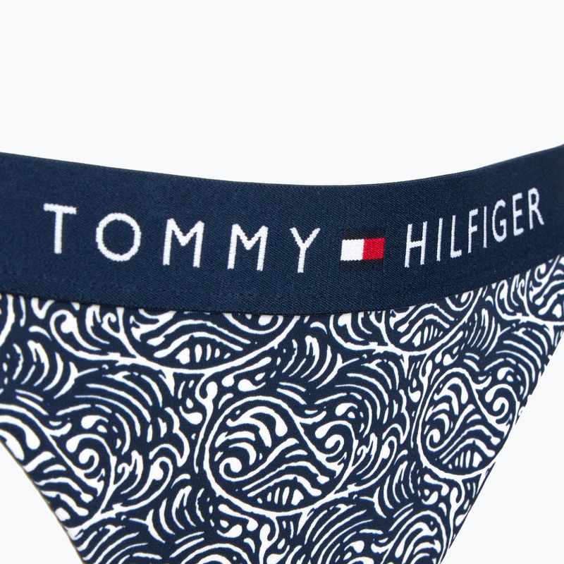 Tommy Hilfiger Cheeky Side Tie Bikini Bottom Print illustrated wave dark night navy 3