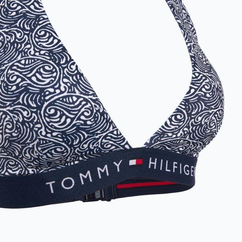 Tommy Hilfiger Halter Rp Print swimsuit top illustrated wave dark night navy 3
