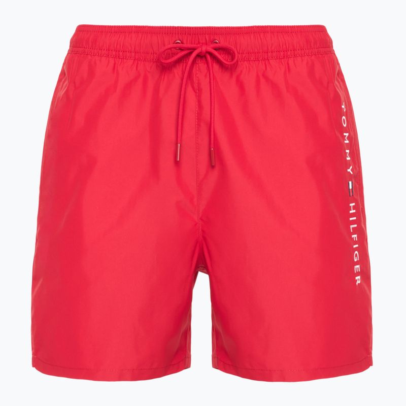 Tommy Hilfiger men's medium drawstring swim shorts medium red