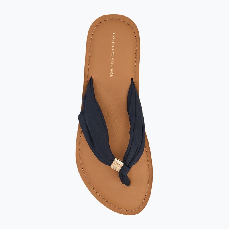 Tommy Hilfiger women's flip flops Elevated Beach Sandal space blue 5