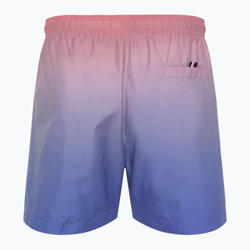 Tommy Hilfiger men's Medium Drawstring Print ombre coral blossom/blue spell swim shorts 2